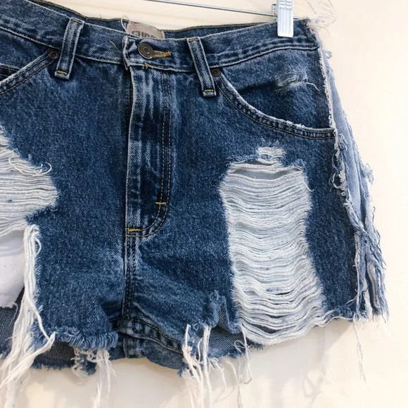 Furst Of A Kind Upcycled Distressed Denim Short 32 - Picture 3 of 9
